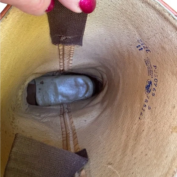 Levi’s-Rare Vintage 70’s campus leather pull-on boots. Men’s 11. Cognac. EUC - Picture 14 of 16